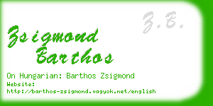 zsigmond barthos business card